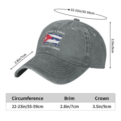 Patria Y Vida Viva Cuba Libre Printed unisex baseball cap adjustable cap outdoor sun hats trucker hat