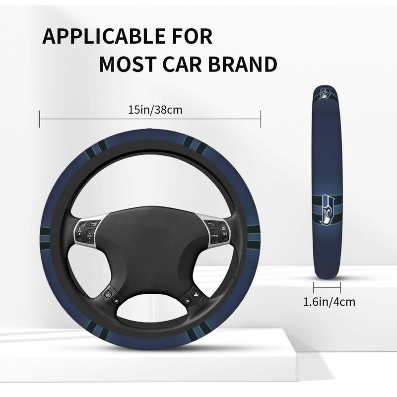 Seattle Seahawks Printed car protective cover elastic steering wheel cover