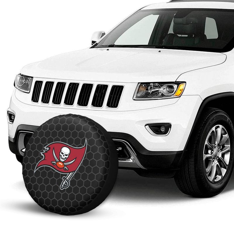 Tampa Bay Buccaneers Grid printed car tire cover dustproof and waterproof tire cover