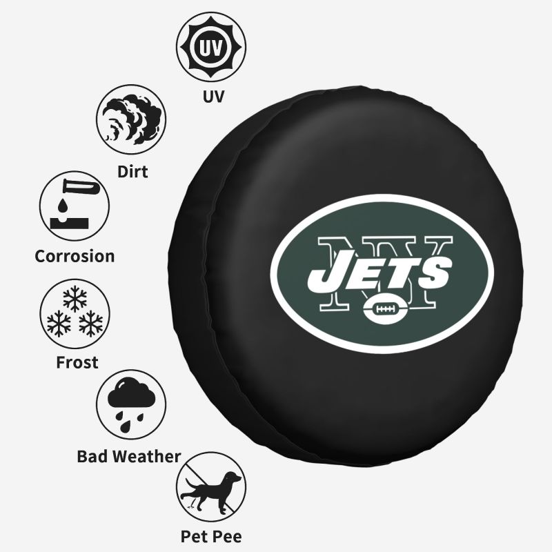 New York Jets 2 Car tire protective cover waterproof and dustproof tire cover