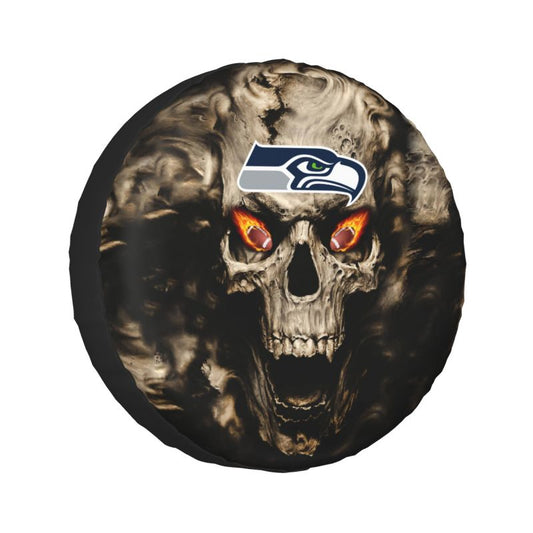 Seattle Seahawks print Skull print car tire cover tire dust cover