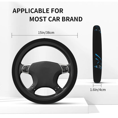 Carolina Panthers Printed breathable elastic steering wheel protective cover