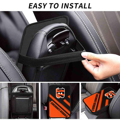 Car armrest box pad Cincinnati Bengals Printed central armrest box pad anti slip pad