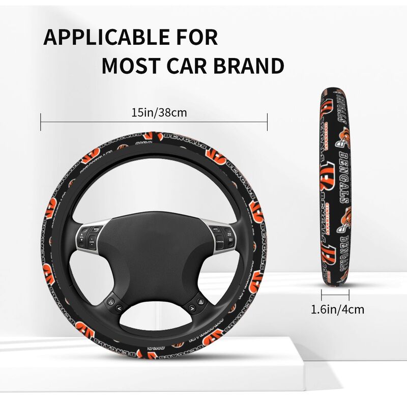 Cincinnati Bengals 2 Printed car protective cover elastic steering wheel cover