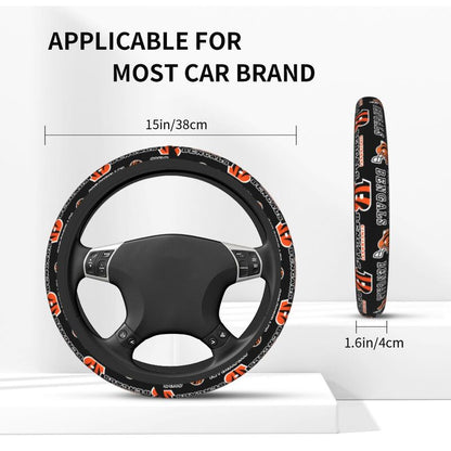 Cincinnati Bengals 2 Printed car protective cover elastic steering wheel cover