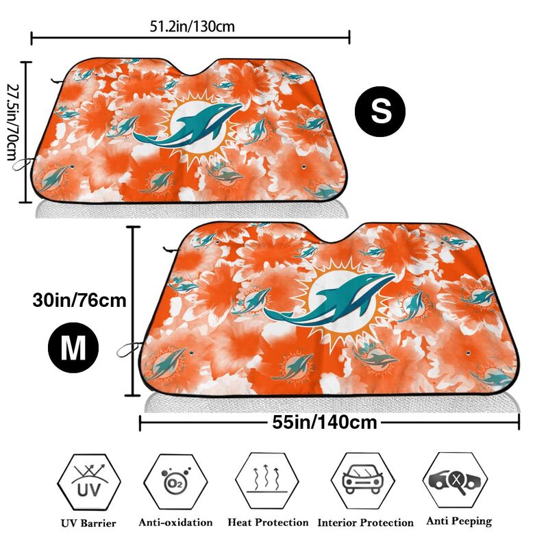 Miami Dolphins Printed multi size car front windshield sunshade car windshield sunshade