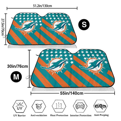 Miami Dolphins Print Car windshield sunshades suitable for front Car windshield sunshades