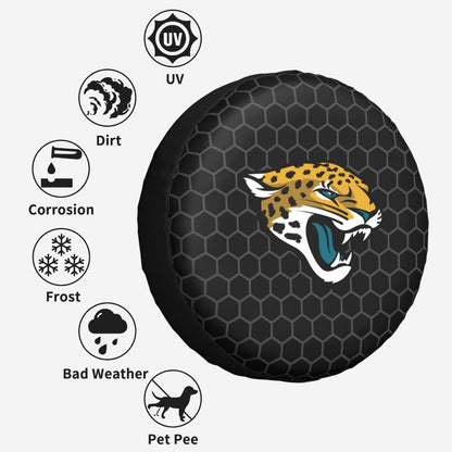Jacksonville Jaguars Grid printed car tire cover dustproof and waterproof tire cover