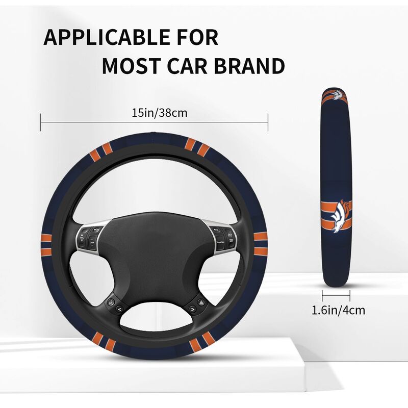 Denver Broncos Printed elastic steering wheel cover car steering wheel protective cover