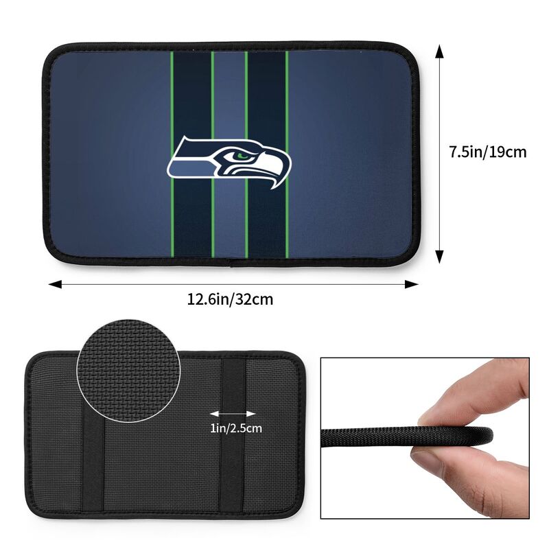Car armrest box pad Seattle Seahawks 4 Printed center armrest box pad protective pad