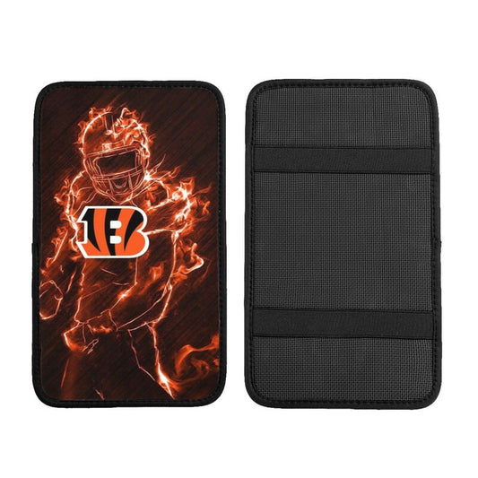 Car armrest box pad Cincinnati Bengals3 Printed central armrest box pad anti slip pad