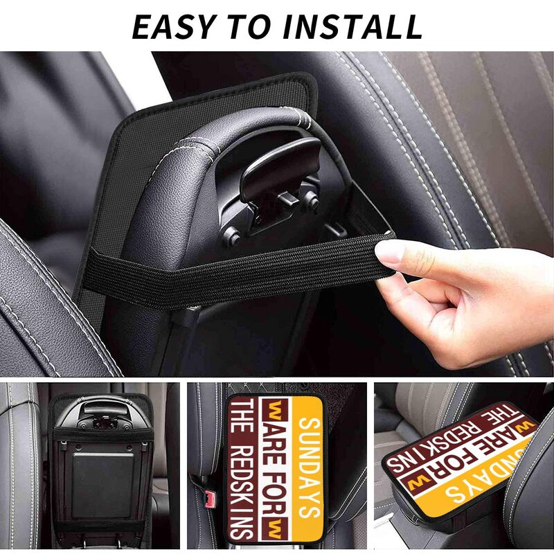 Washington Redskins Personalized printed car armrest cover Car handrail box cushion