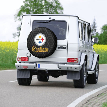 Pittsburgh Steelers 2 Grid printed car tire cover dustproof and waterproof tire cover