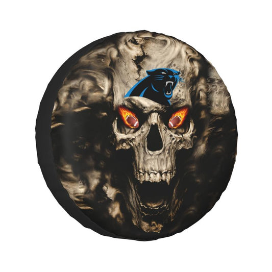 Carolina Panthers print Skull print car tire cover tire dust cover