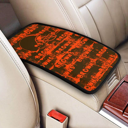 Cleveland Browns print Car armrest box protective cover car center console armrest pad