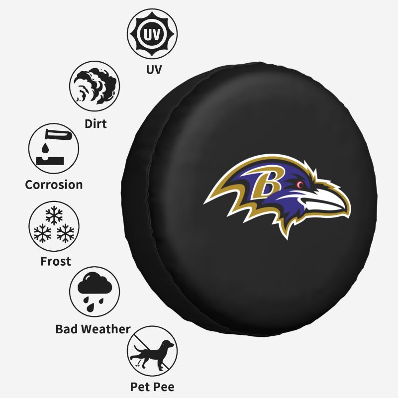 Baltimore Ravens Car tire protection cover spare tire waterproof and dustproof cover