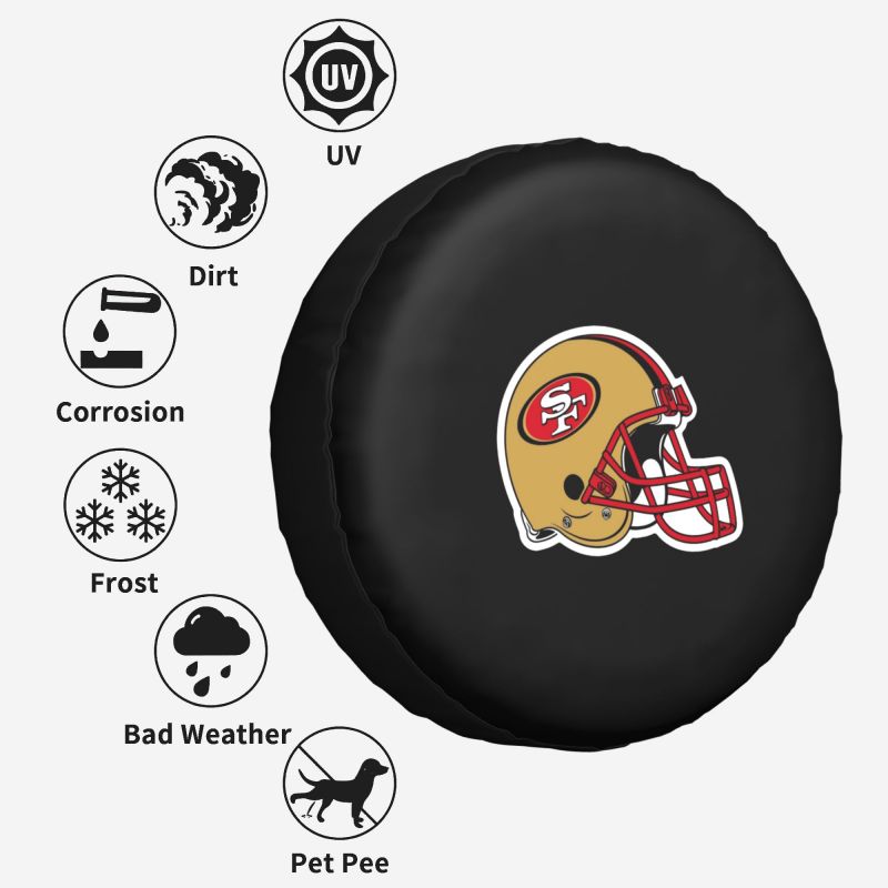 San Francisco 49ers 2 Car tire protective cover waterproof and dustproof tire cover
