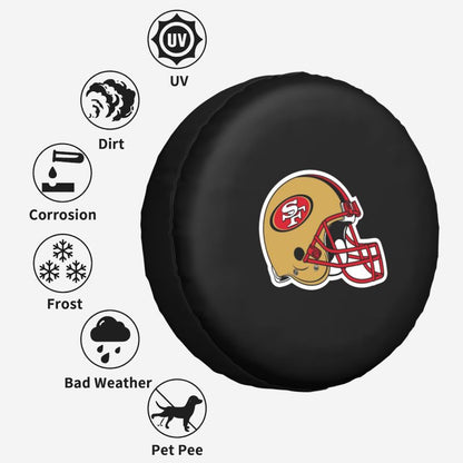 San Francisco 49ers 2 Car tire protective cover waterproof and dustproof tire cover