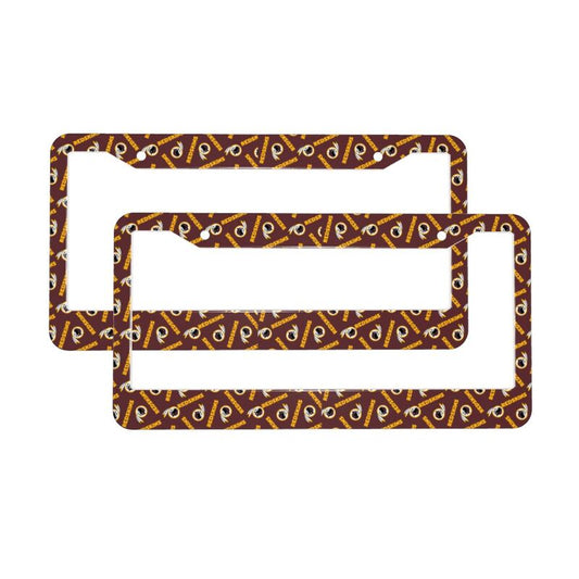 Washington Redskins Print front rear license plate holder circular hole license plate holder (one pair)