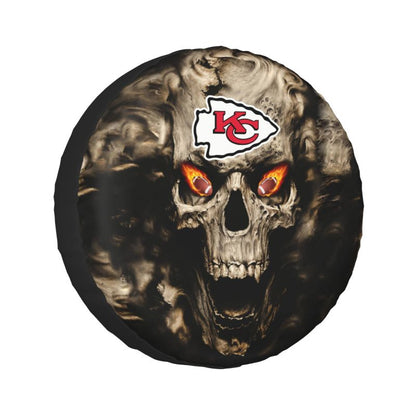 Kansas City Chiefs print Skull print car tire cover tire dust cover