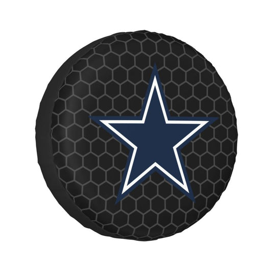 Dallas Cowboys Grid printed car tire cover dustproof and waterproof tire cover