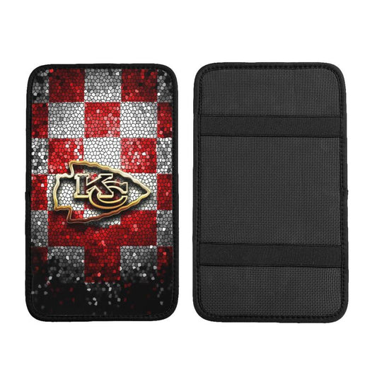 Car armrest box pad Kansas City Chiefs 1 Printed central armrest box cushion protective pad