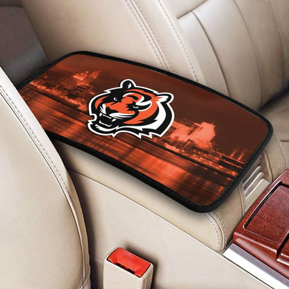 Car armrest box pad Cincinnati Bengals 1 Printed center armrest box pad protective pad