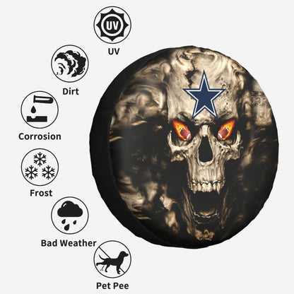 Dallas Cowboys print Skull print car tire cover tire dust cover
