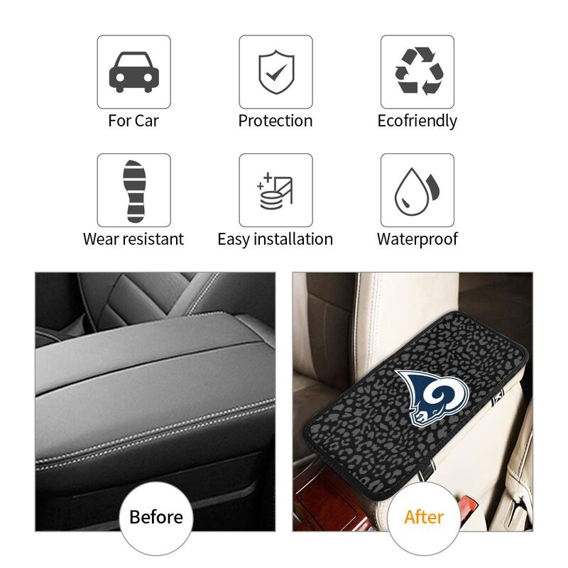 Los Angeles Rams print Car handrail box cushion Personalized car armrest cover
