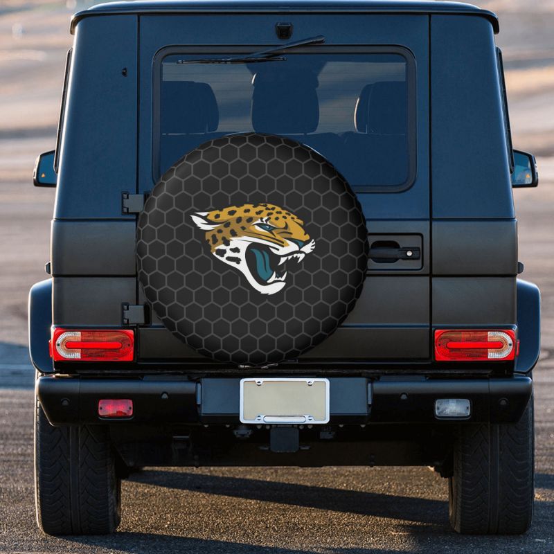 Jacksonville Jaguars Grid printed car tire cover dustproof and waterproof tire cover