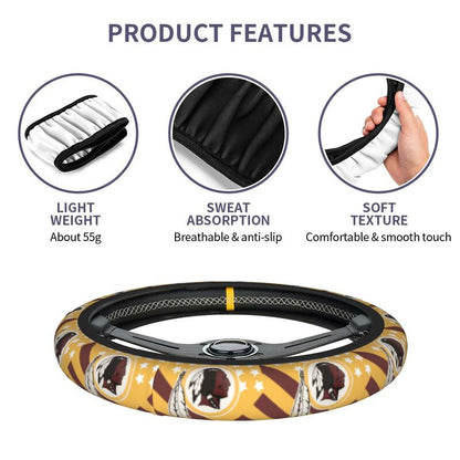 Washington Redskins Printed elastic steering wheel cover car steering wheel protective cover