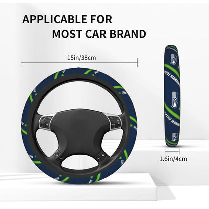 Seattle Seahawks Printed car anti-skid cover elastic steering wheel cover