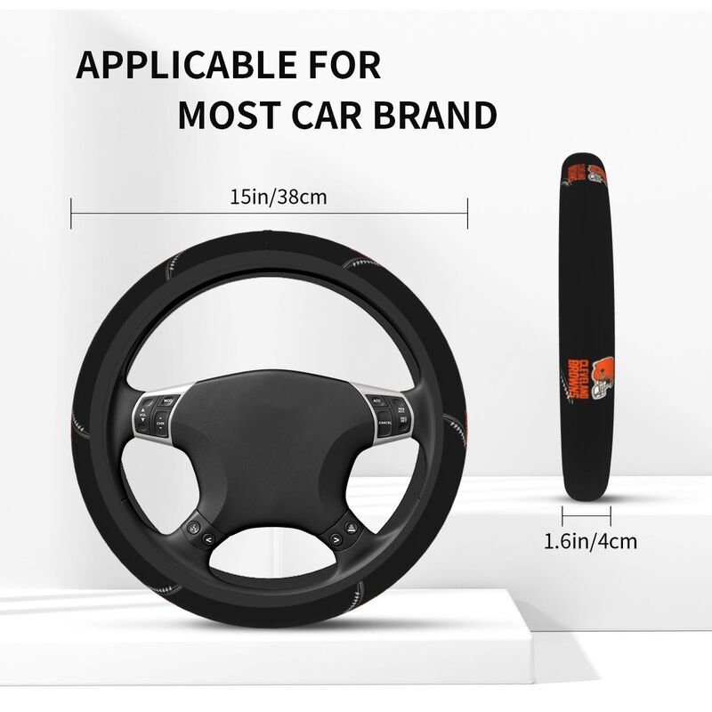 Cleveland Browns Printed breathable elastic steering wheel cover