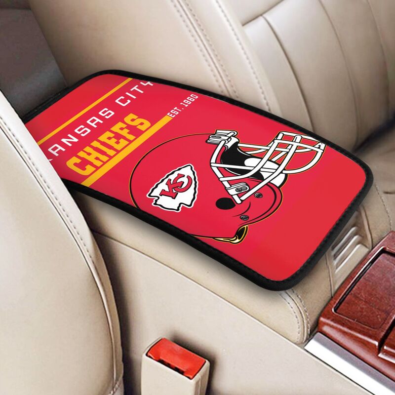 Kansas City Chiefs Print car armrest box cushion armrest protective cover