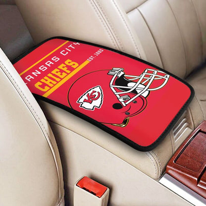 Kansas City Chiefs Print car armrest box cushion armrest protective cover