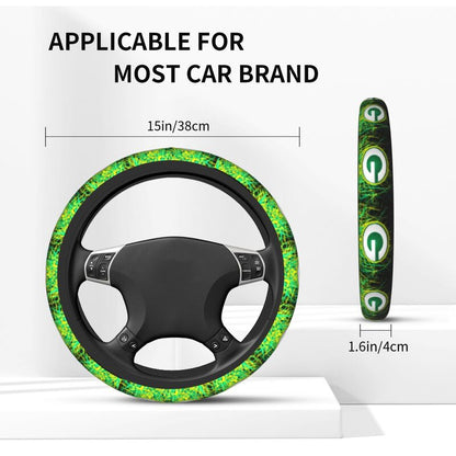 Green Bay Packers 4 Printed car anti-skid cover elastic steering wheel cover