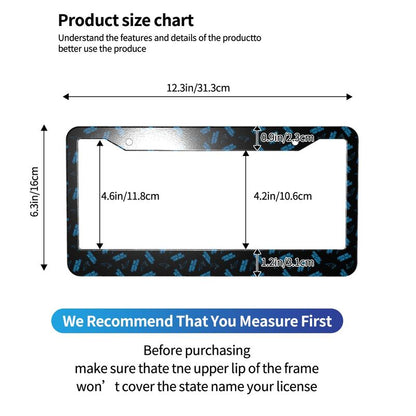 Carolina Panthers Print front rear license plate holder circular hole license plate holder (one pair)
