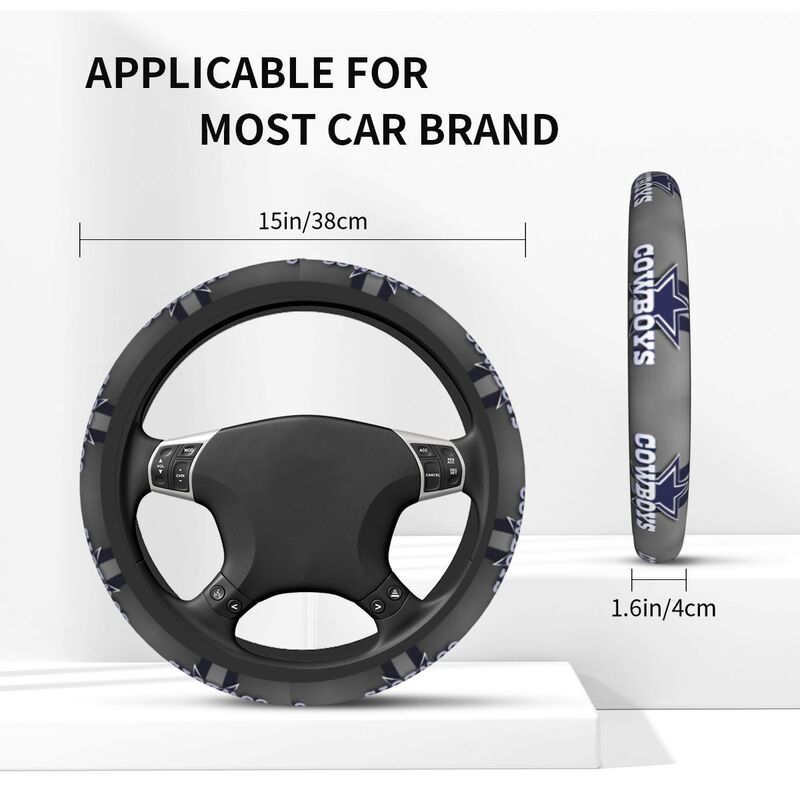 Dallas Cowboys Printed breathable anti slip cover elastic steering wheel cover