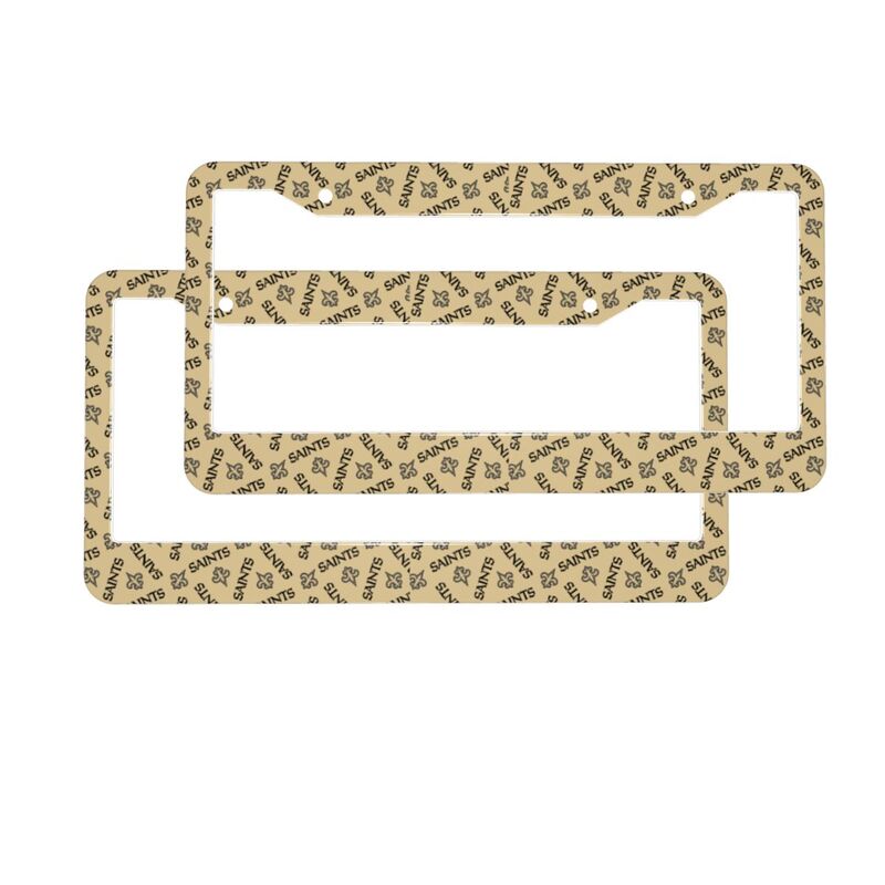 New Orleans Saints Print front rear license plate holder circular hole license plate holder (one pair)