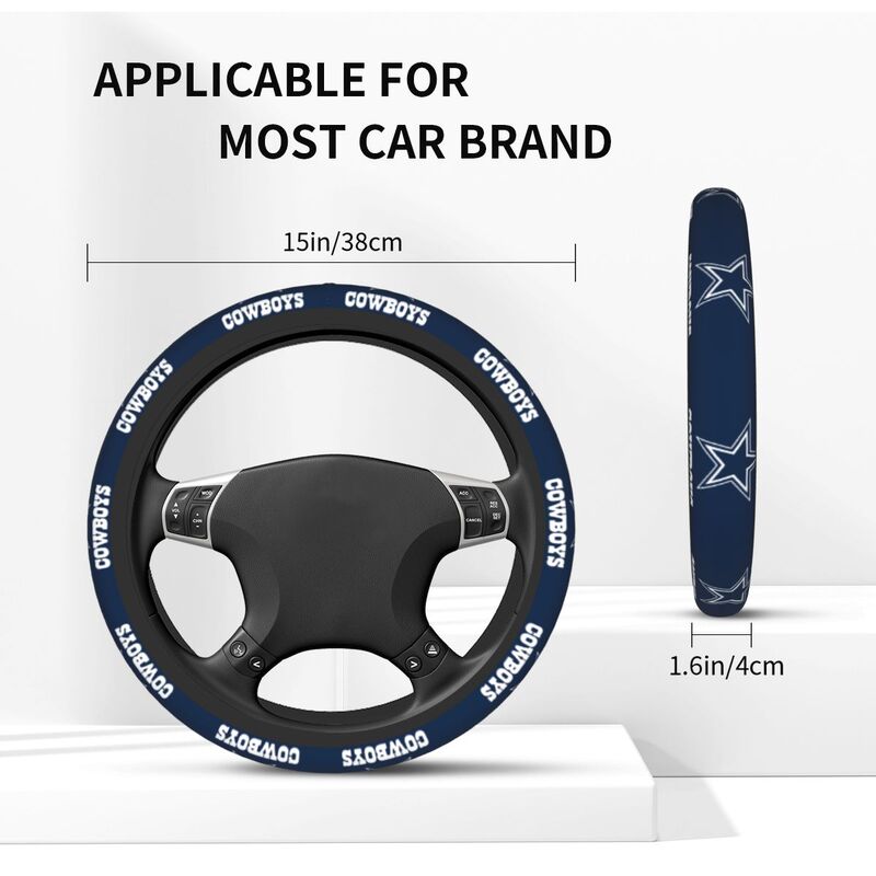 Dallas Cowboys 3 Printed elastic steering wheel cover breathable protective cover