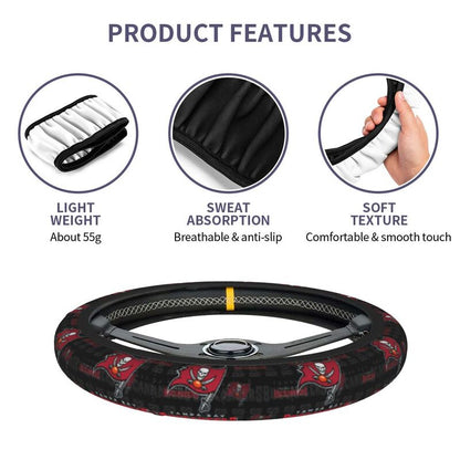 Tampa Bay Buccaneers Printed breathable elastic steering wheel cover anti slip cover