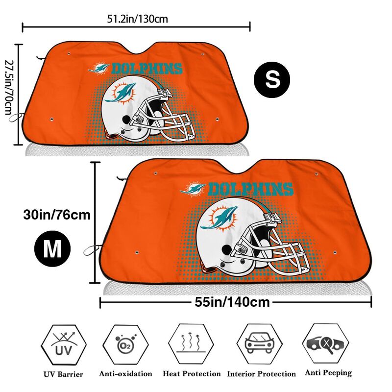Miami Dolphins Printing car front windshield sunshade car windshield sunshade multi size