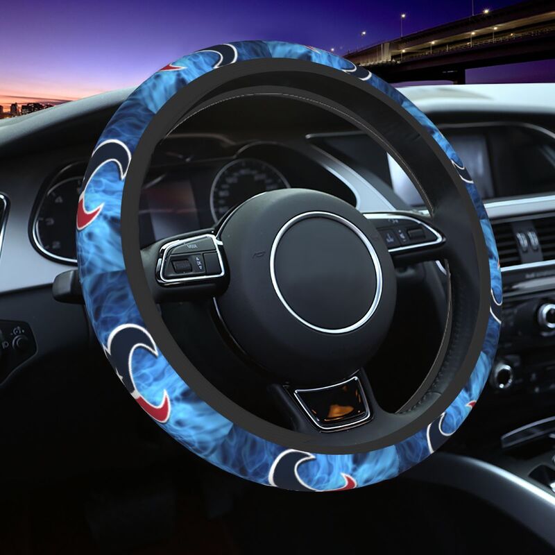 Houston Texans Printed breathable elastic steering wheel cover anti slip cover