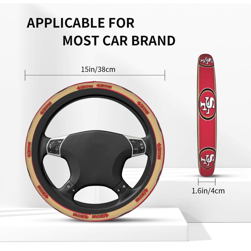 San Francisco 49ers 2 Printed car anti-skid cover elastic steering wheel cover