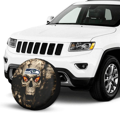 Seattle Seahawks print Skull print car tire cover tire dust cover