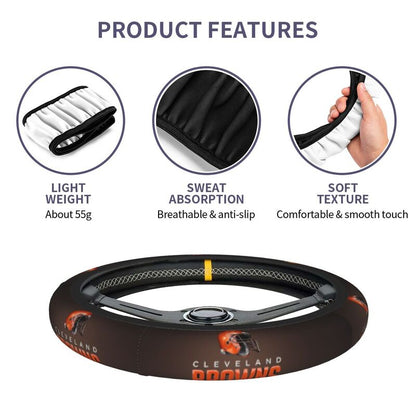 Cleveland Browns 2 Printed breathable elastic steering wheel cover