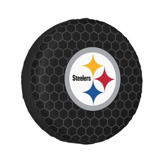 Pittsburgh Steelers Grid printed car tire cover dustproof and waterproof tire cover