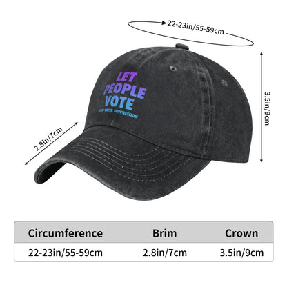 Let People Vote Stop Voter Suppression Printed unisex baseball cap adjustable cap outdoor hats trucker gift hat