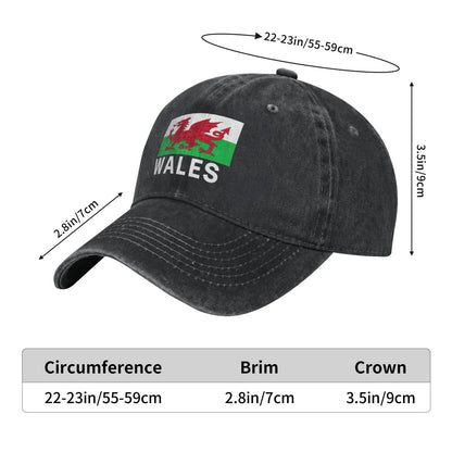 Wales Flag Printed unisex baseball cap adjustable cap outdoor trucker hat veterans Gifts