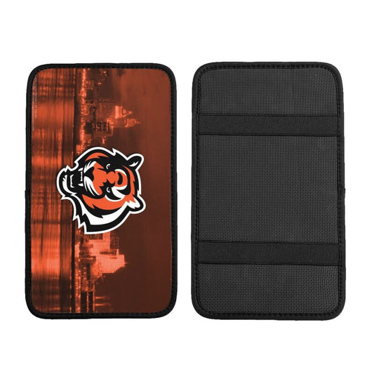 Car armrest box pad Cincinnati Bengals 1 Printed center armrest box pad protective pad